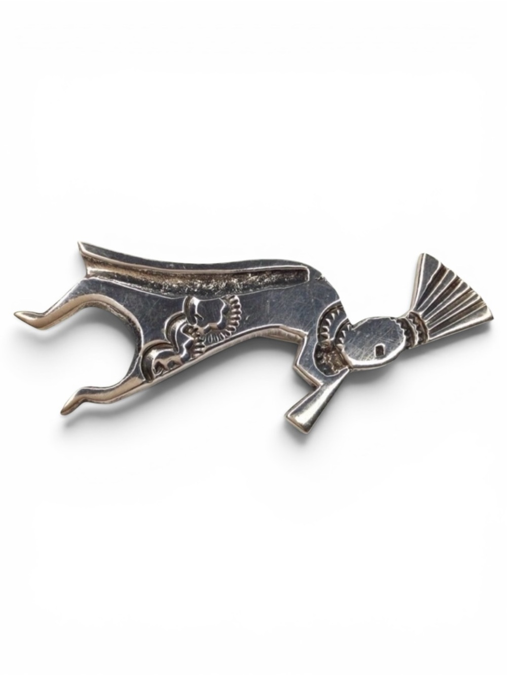Vintage Kokopelli Native American Navajo Silver Brooch – Signed Sterling - Picture 5 of 12